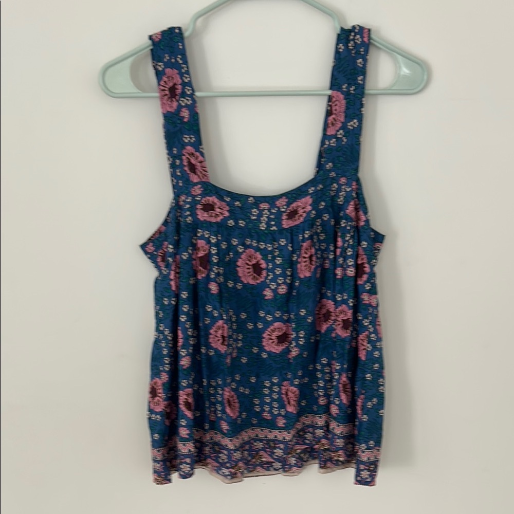 Natalie Martin silk Floral Blue and Pink top